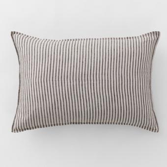 Abbotson Linen Ticking Stripe Cushion (carbon)