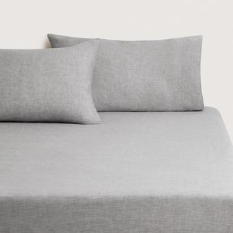 Abbotson Linen Fitted Sheet (grey marle)