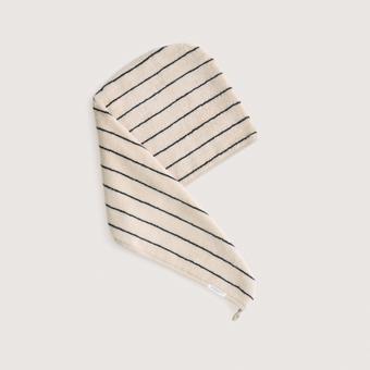 Aven Stripe Hair Towel (limestone)