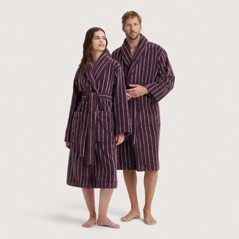Aven Stripe Robe (clove)