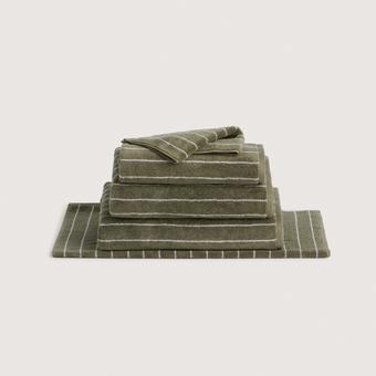 Aven Stripe Towel Collection (green olive)