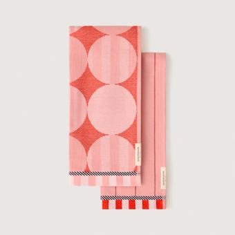 Bauble Tea Towel Set - Two Pack (poppy)