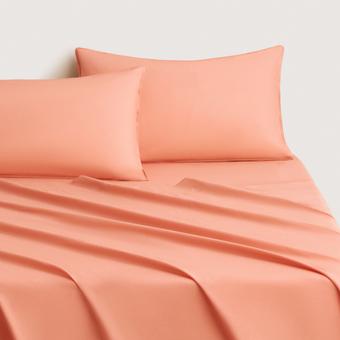 Bayley Washed Cotton Sheet Set (peach blush)