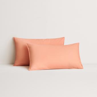 Bayley Washed Cotton Pillowcase Pair (peach blush)