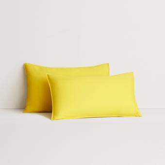 Bayley Washed Cotton Pillowcase Pair (light sunlight)