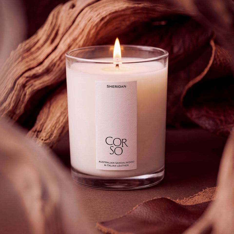 Corso Candle - Australian Sandalwood & Italian Leather