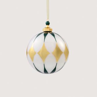 Harlequin 10cm Ball (white/ivy)