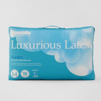 Luxurious Latex Classic Medium Profile Medium Feel Pillow (White)
