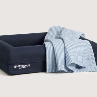 Reilly Duo Stripe Pet Blanket (chambray)