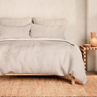 Romi Check Quilt Cover Set (moonstone)