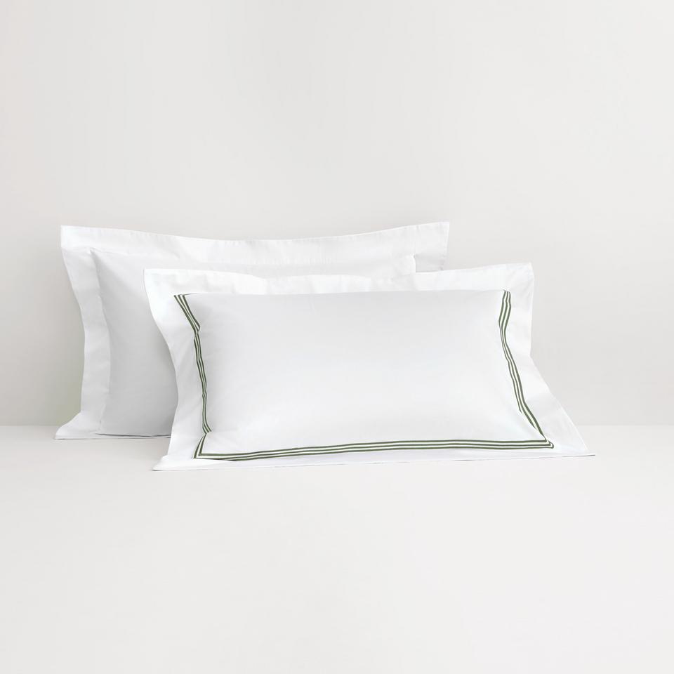 1200TC Palais Pillowcase in snow/moss
