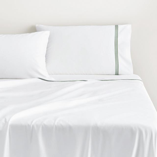 1200TC Palais Pillowcase in snow/moss