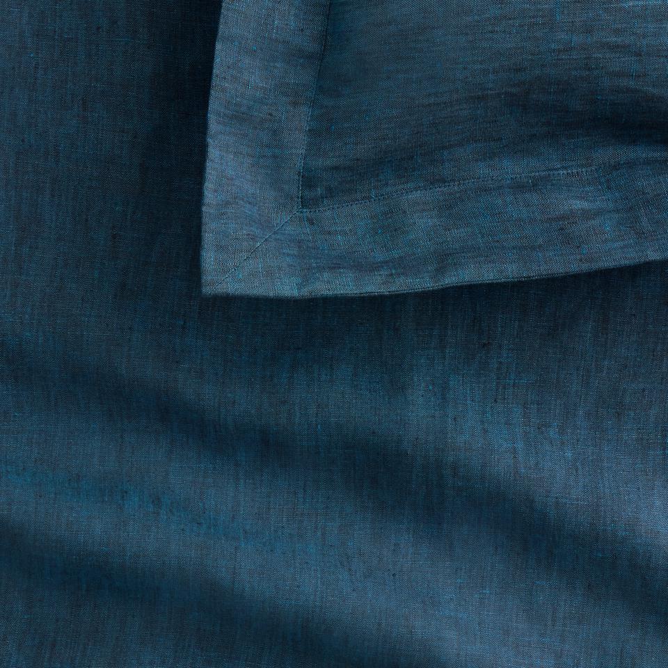 Abbotson Linen Quilt Cover in deep blue marle