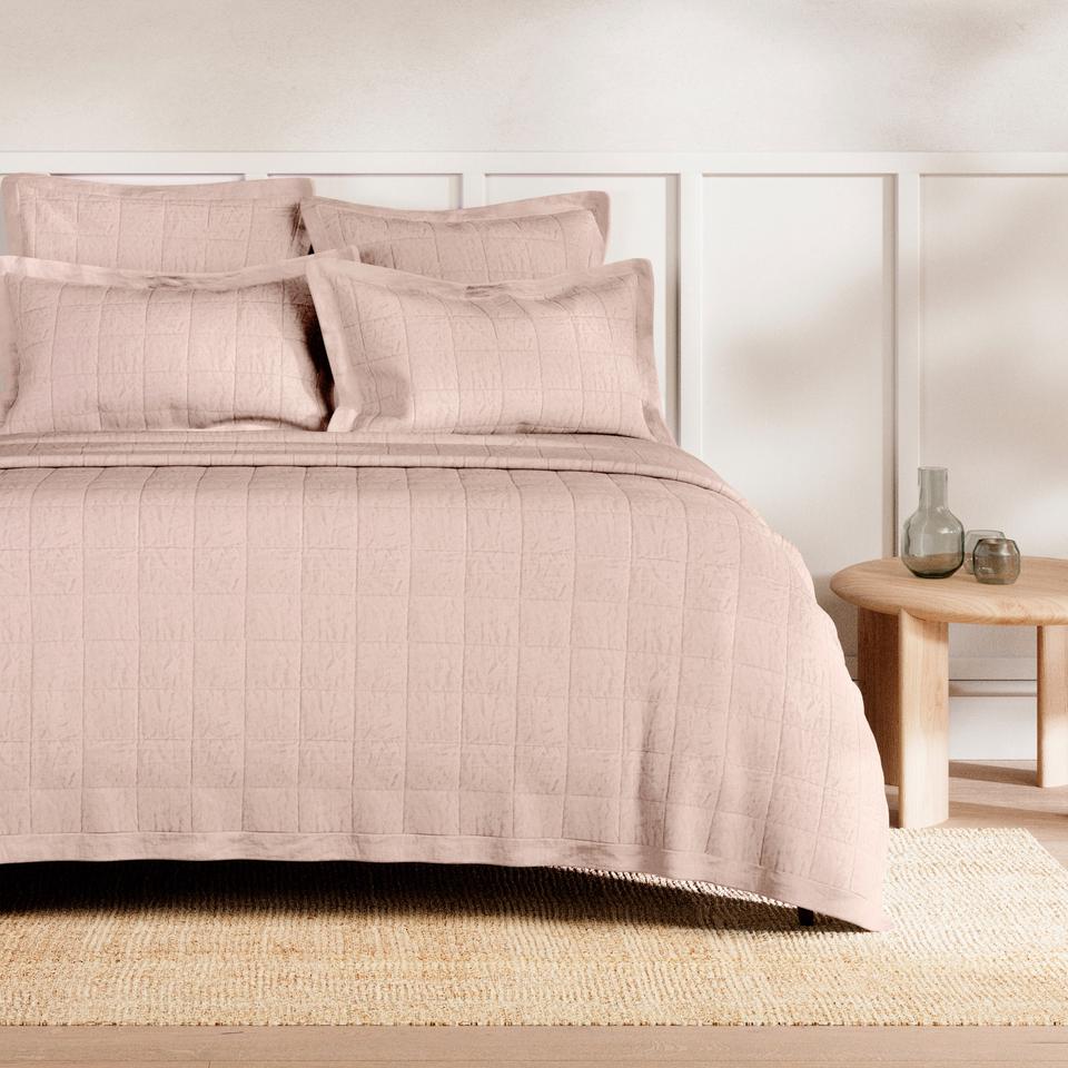 Abbotson European Flax Linen Bed Cover in clay marle
