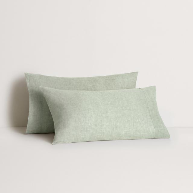 Abbotson Linen Pillowcase Pair in moss marle