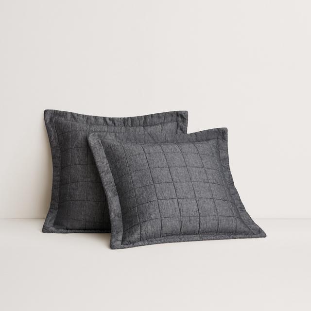 Abbotson Linen European Pillow Sham in ebony marle