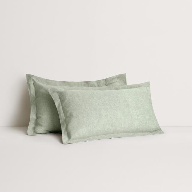 Abbotson Linen Tailored Pillowcase Pair in moss marle