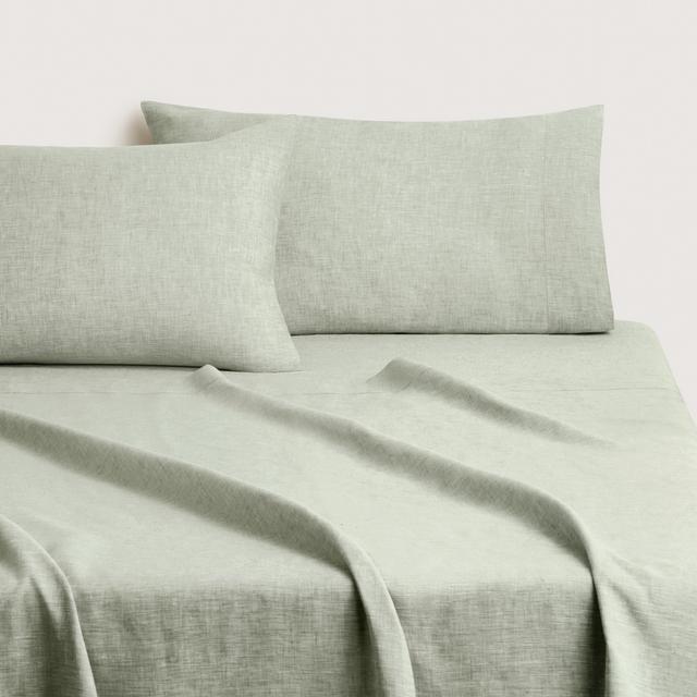 Abbotson Linen Tailored Pillowcase Pair in moss marle