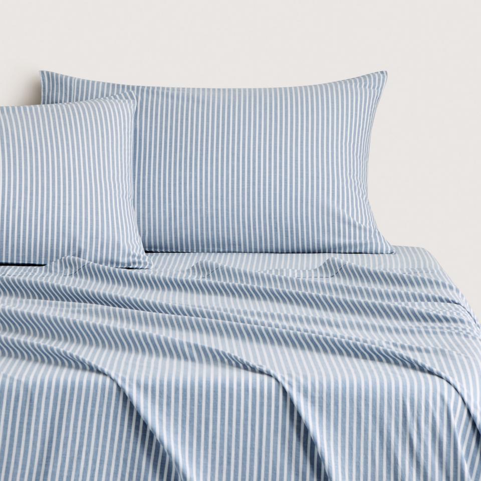 Reilly Stripe Sheet Set in chambray