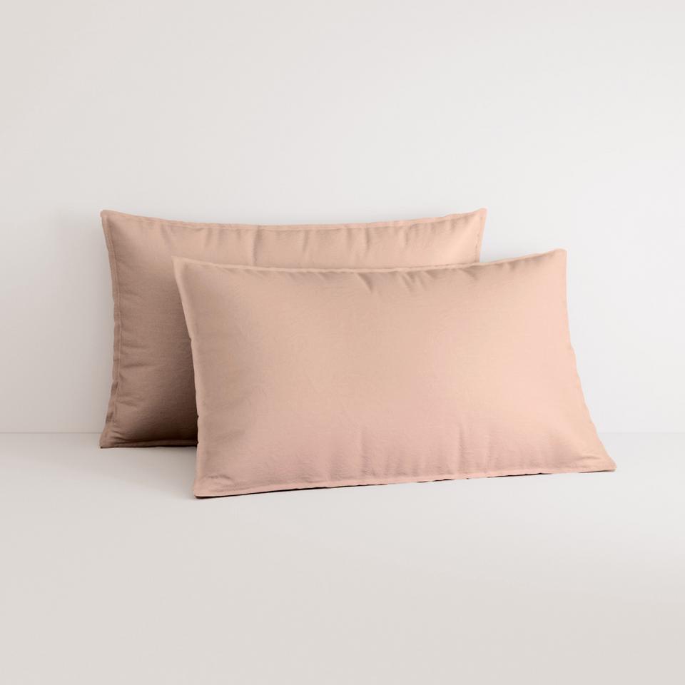 Bayley Washed Percale Pillowcase Pair in clay