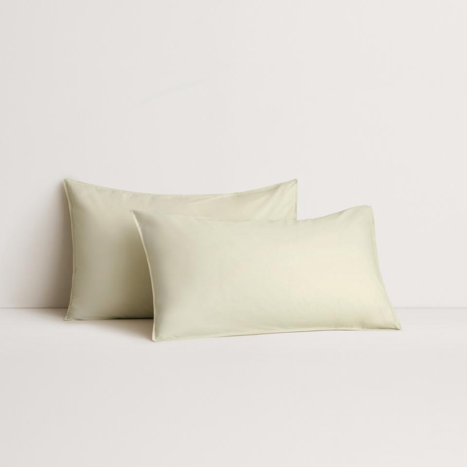 Bayley Washed Cotton Pillowcase Pair in soft green