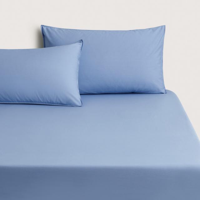 Bayley Washed Cotton Fitted Sheet in cornflower