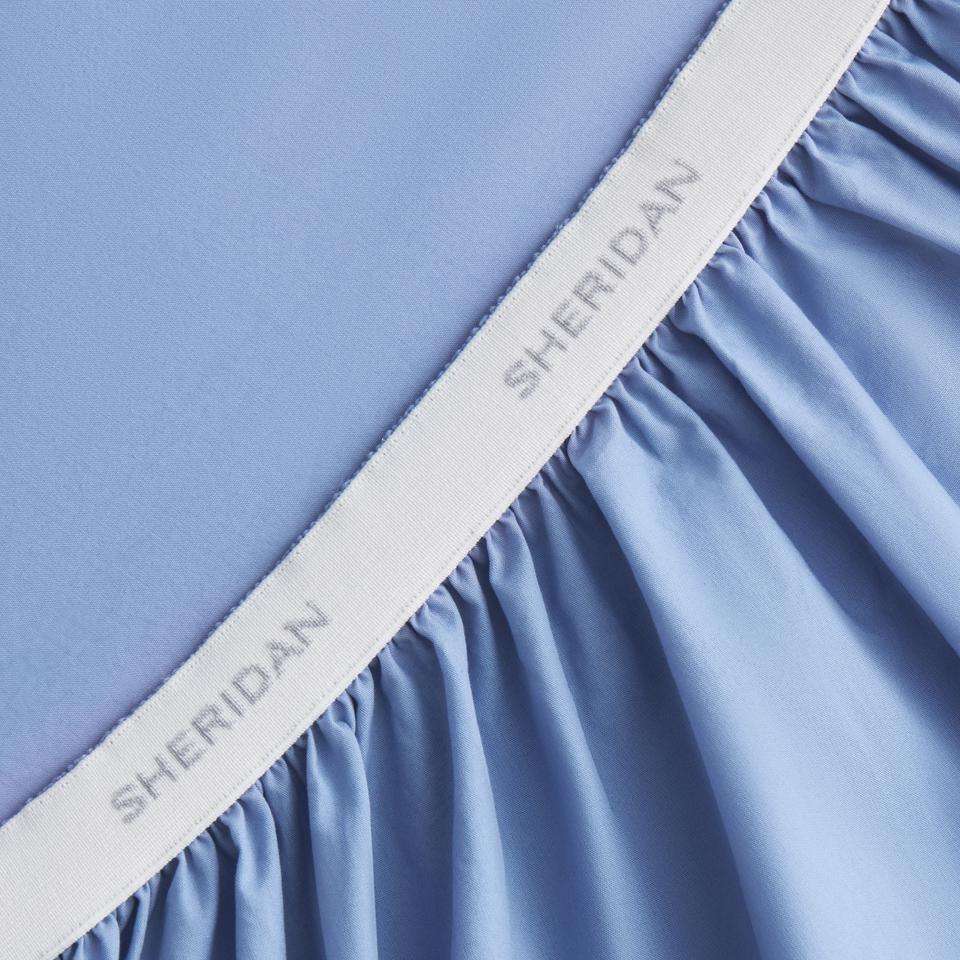 Bayley Washed Cotton Fitted Sheet in cornflower
