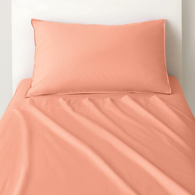 Bayley Washed Cotton Sheet Set in peach blush