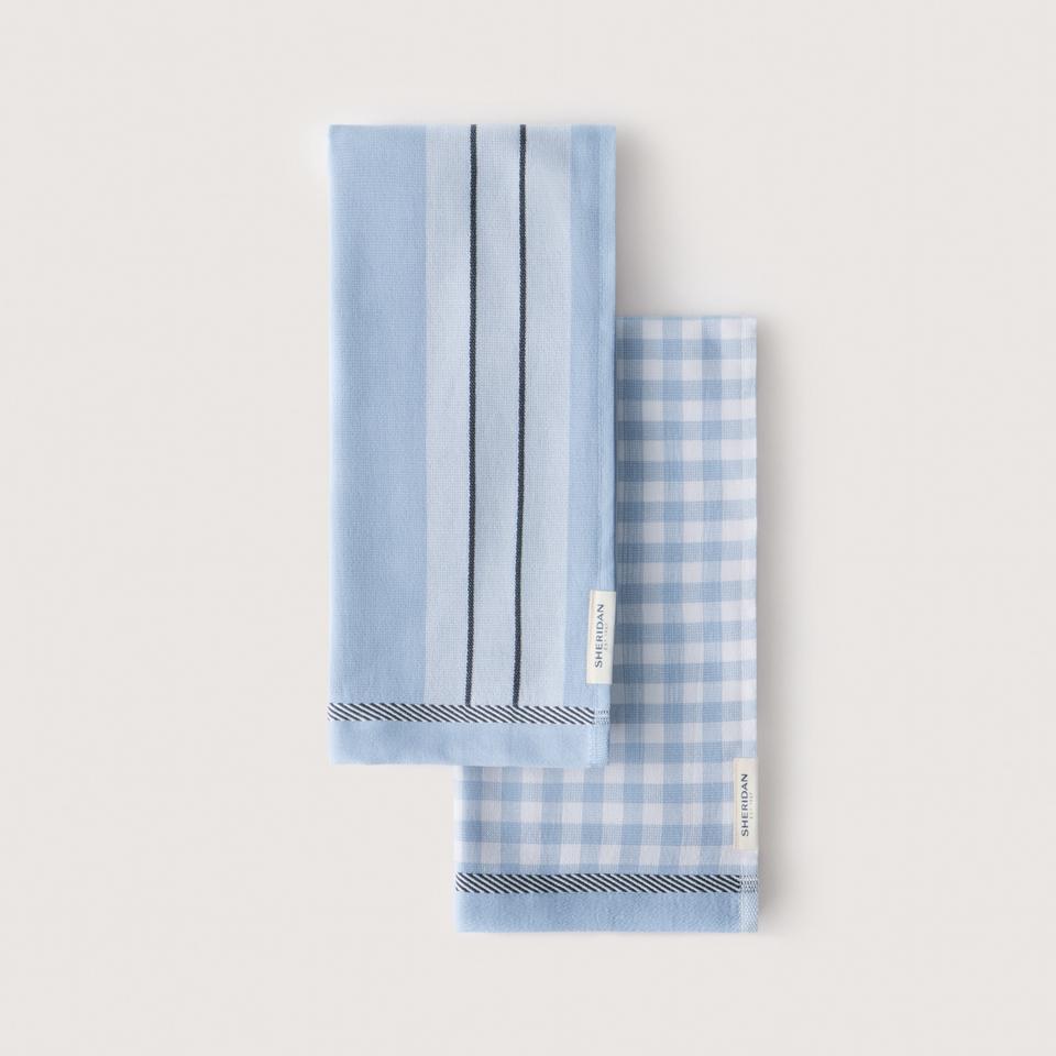 Este Tea Towel Set - Two Pack in glacier