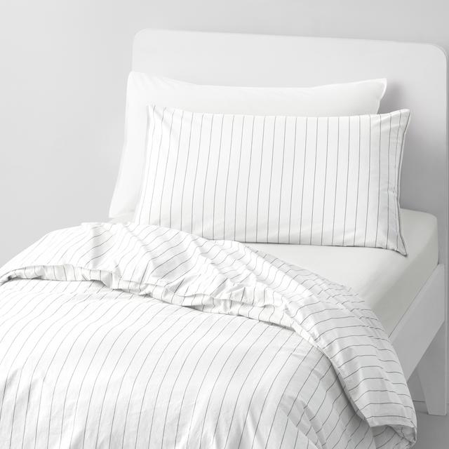 Bayley Stripe Washed Percale Quilt Cover Set