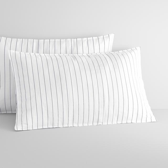 Bayley Stripe Washed Percale Sheet Set