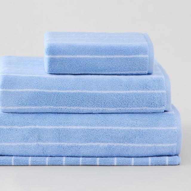 Aven Stripe Cotton Towel Collection in skylight