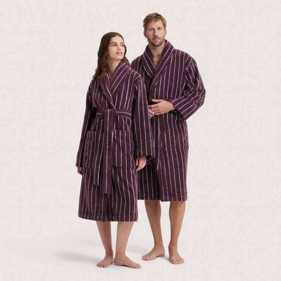 Aven Stripe Robe in clove