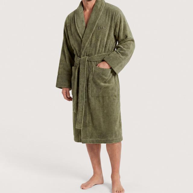 Aven Dad Robe in green olive