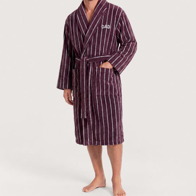 Aven Stripe Dad Robe in clove