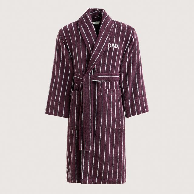 Aven Stripe Dad Robe in clove