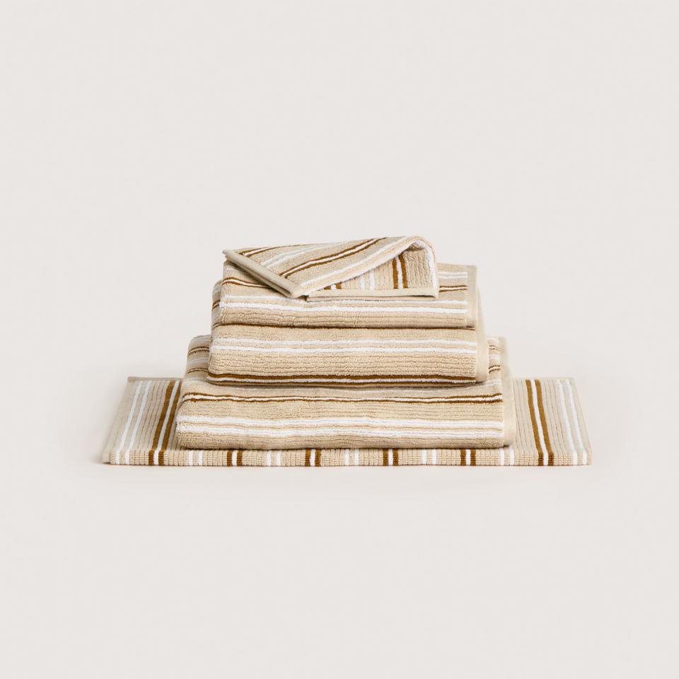 Living Textures Stripe Towel Collection in limestone