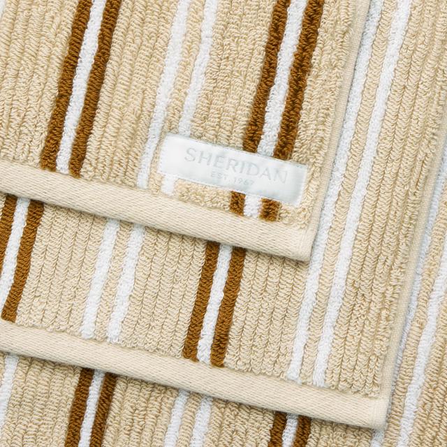 Living Textures Stripe Towel Collection in limestone