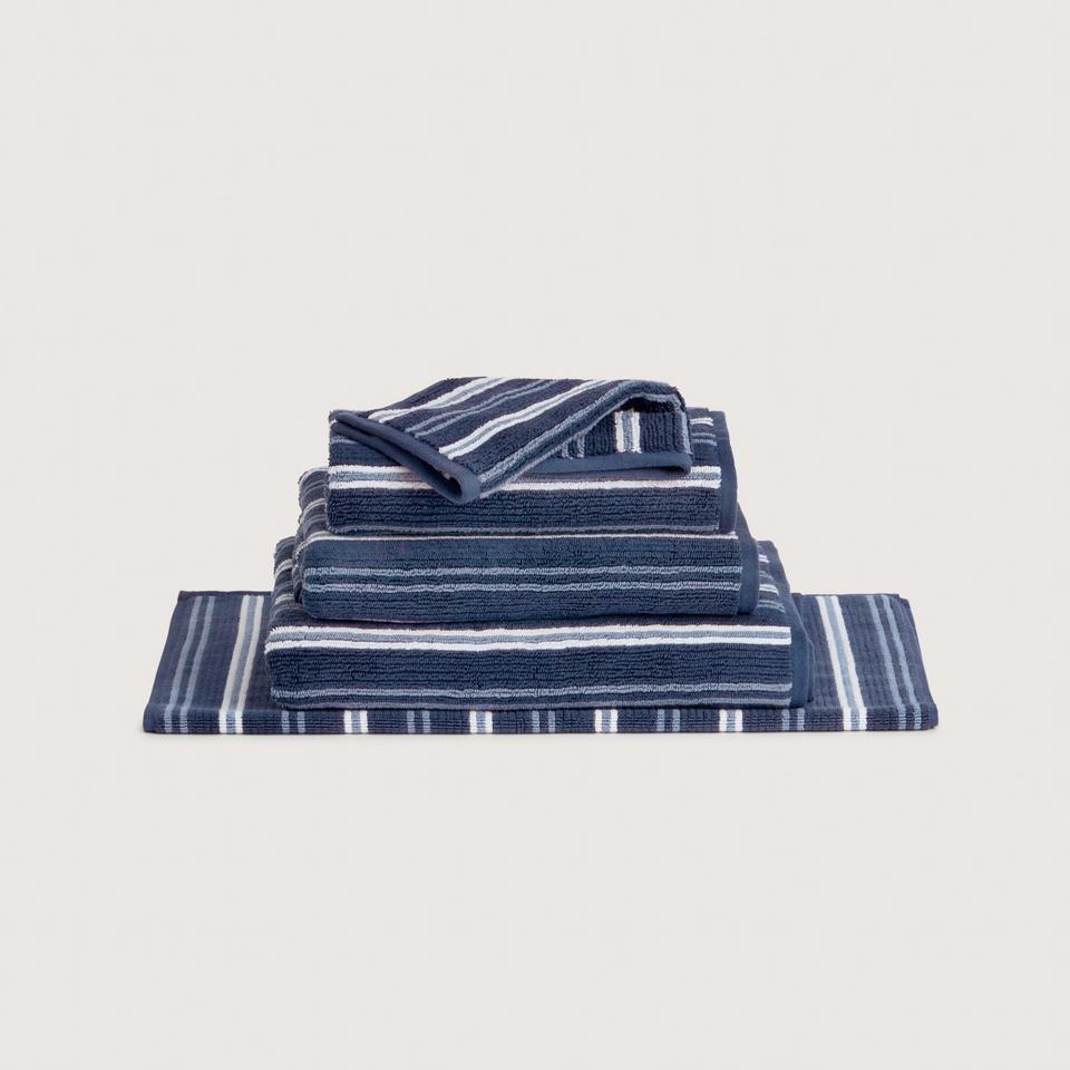 Living Textures Stripe Towel Collection in Navy