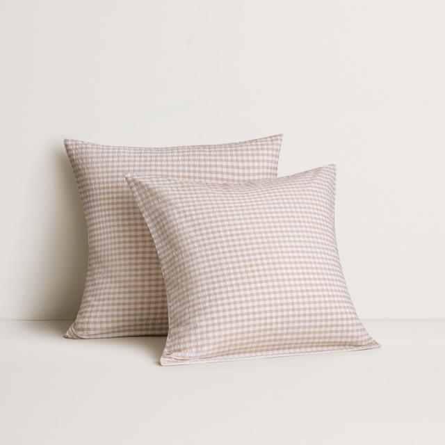 Romi Check European Pillowcase in moonstone