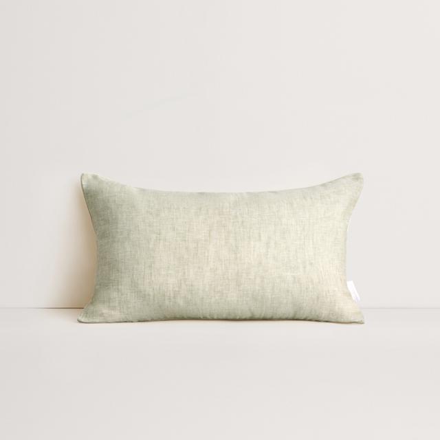 Tessino Linen Breakfast Cushion in moss marle