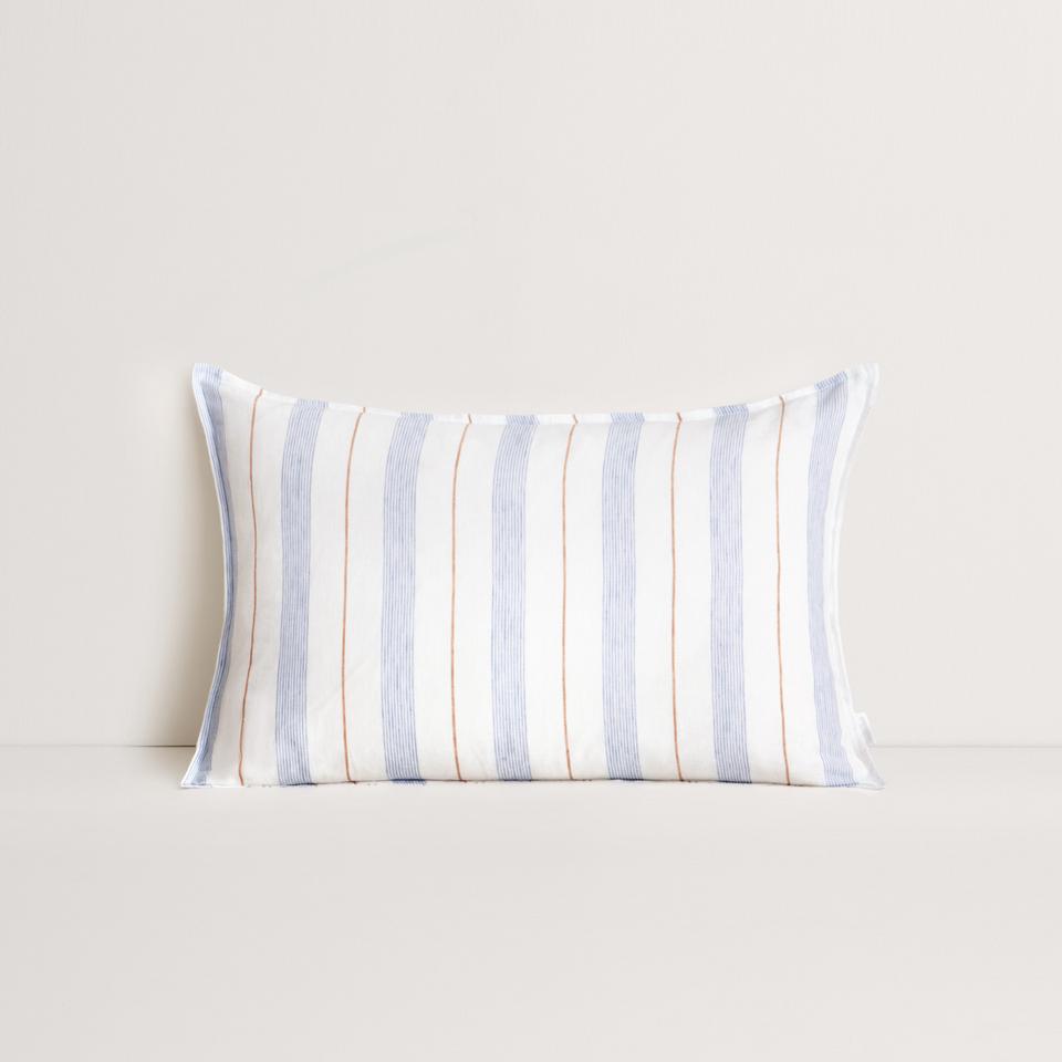 Abbotson Linen Stripe Breakfast Cushion in cornflower