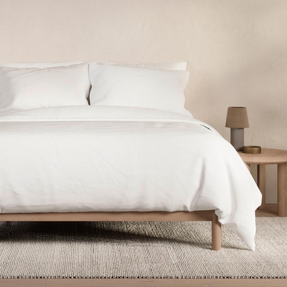 Flannelette Quilt Cover Set in white
