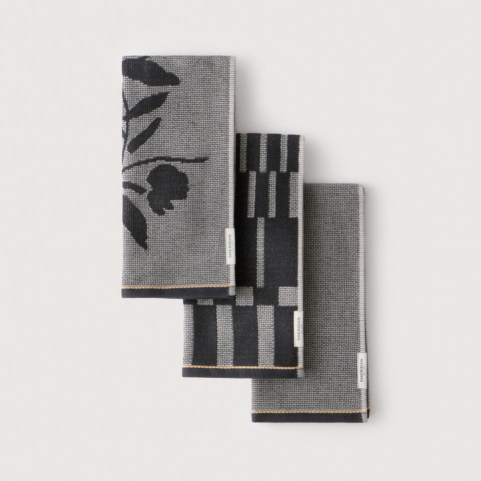 Eley Tea Towel Set - Three Pack in carbon