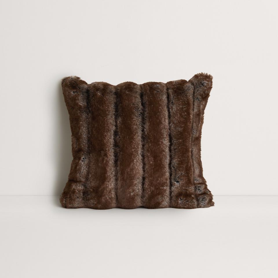 Leider Square Cushion in chocolate