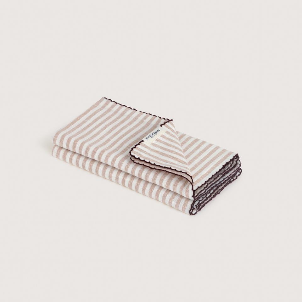 Vina Stripe Napkin Set - Two Pack in dune