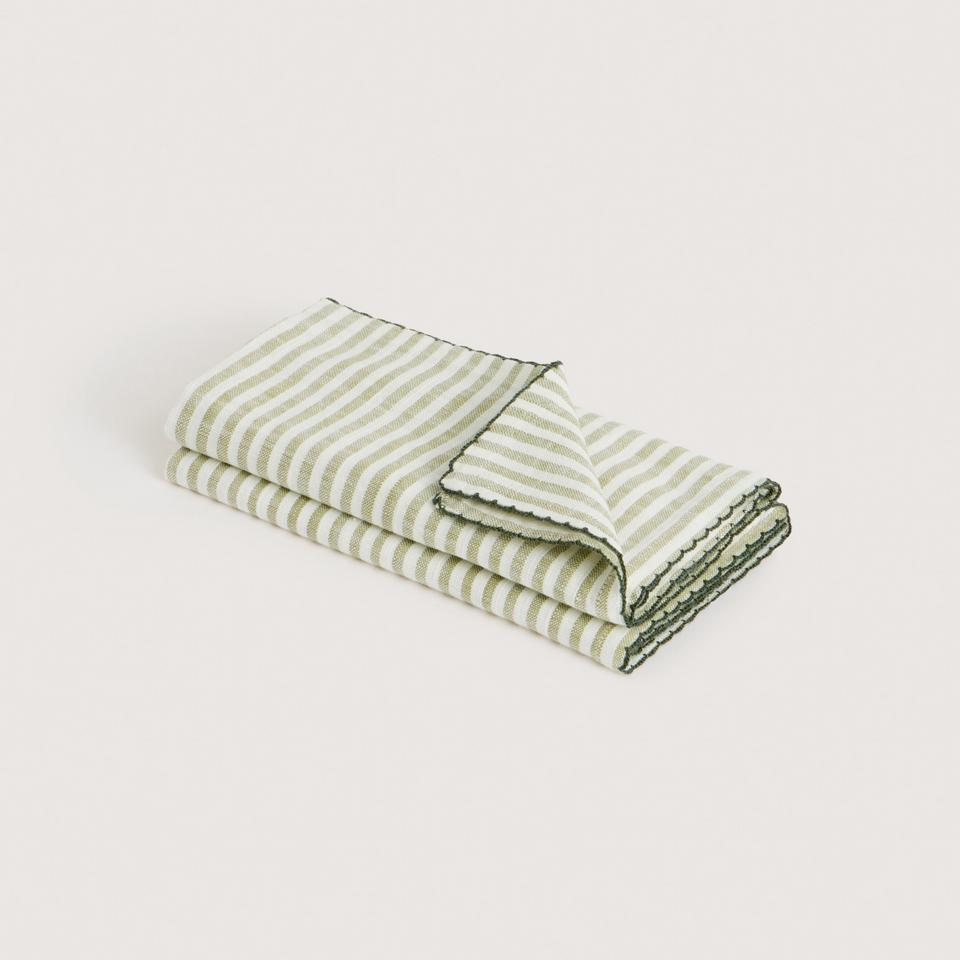 Vina Stripe Napkin Set - Two Pack in garden