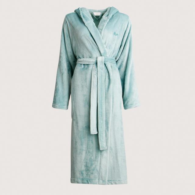 Elemental Hooded Plush Mum Robe in rain