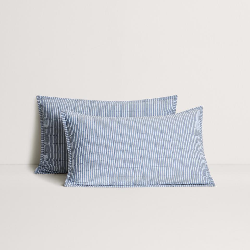 Reilly Stripe Duo Pillow Sham in chambray
