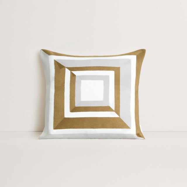 Mazey Square Cushion in nutmeg